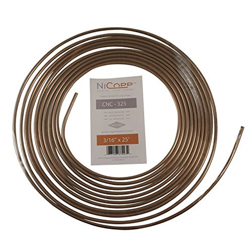 AGS Company Nickel Copper Brake Line Tubing Coil 3/16" x 25' (CNC-325)