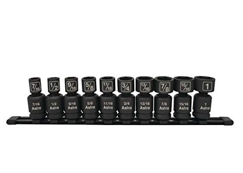 Astro Pneumatic 10-Piece 1/2" Drive Nano Pinless Impact Sockets (78240)