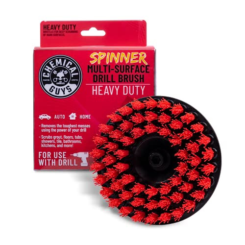 Chemical Guys acc508 accessoire de brosse pour perceuse multi-surfaces spinner, rouge