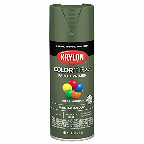 Krylon COLORmaxx Satin Olive Green Spray Paint and Primer
