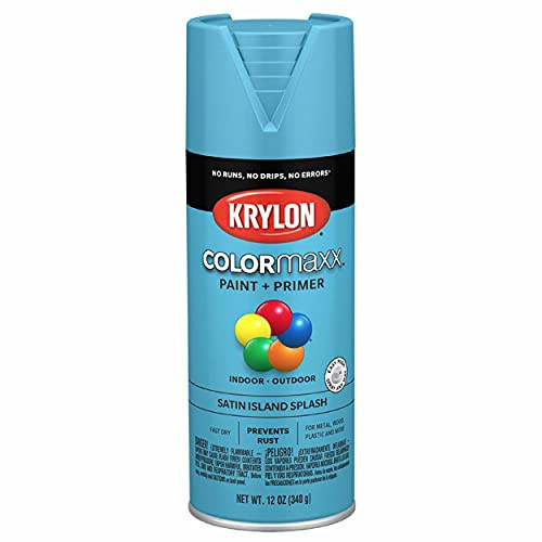 Krylon COLORmaxx Satin Splash Blue Spray Paint and Primer (K05565007)