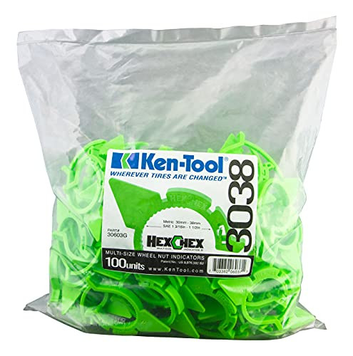 その他 9 Ken-Tool HexChex Loose Wheel Nut Indicator - 100 Pack (30603G