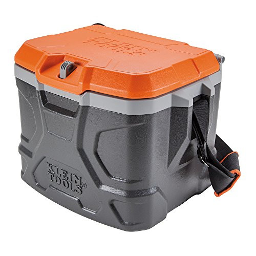 Klein Tools 55600 Work Cooler, 17-Quart Lunch Box Holds 18 Cans, Keeps Cool 30Hr