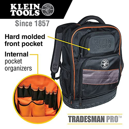 Klein Tools 55475 Sac à dos à outils Tradesman avec 35 poches pour
