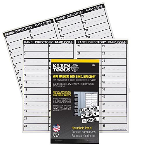 Klein Tools 56255 Wire Markers, Husholdnings elektriske panel m/katalog