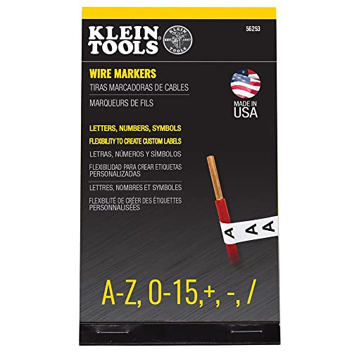 Klein Tools 56253 Livre de marqueurs de fils, lettres, chiffres et symboles noirs