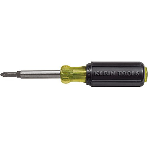 Klein Tools 32476 5-In-1 Multi-Bit Screwdriver / Nut Driver with 2 Slotted