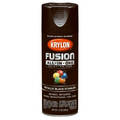 Krylon Fusion K02790007 All-In-1 Metallic Black Stainless Paint + Spray Paint