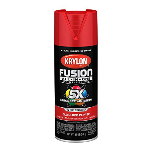 Krylon Fusion K02720007 All-In-1 Spray Paint for In/Outdoor, Gloss Red Pepper