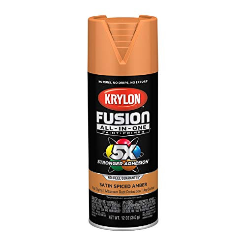 Krylon Fusion K02750007 All-In-1 Spray Paint for In/Outdoor Satin Spiced Orange