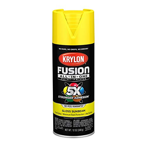 Krylon Fusion K02725007 All-In-1 Spray Paint for In/Outdoor Gloss Sunbeam Yellow