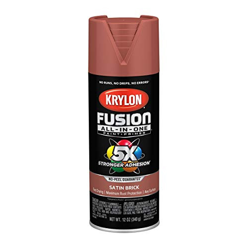 Krylon Fusion K02733007 All-In-1 Spray Paint for Indoor/Outdoor Use, Satin Brick