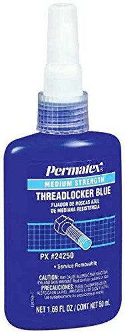 Permatex 24250 amerikaanse granby schroefdraadborgmiddel gemiddelde sterkte, blauw 50ml