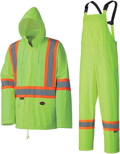 Pioneer Safety Hi-Vis Yellow Rain Suit, XL (V1080160U-XL)
