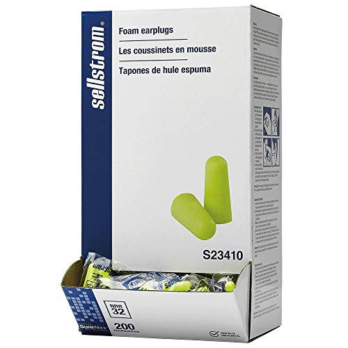 Sellstrom S23410 Disposable Uncorded Foam Ear Plugs, 32dB NRR, Hi-Viz Green