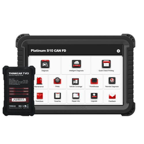 THINKCAR platinum s10 canfd 10 polegadas obd2 scanner tablet ferramenta de diagnóstico de veículo profissional