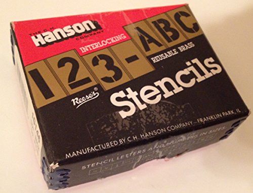 CH Hanson 10146 1/2" Set di stencil per lettere e numeri ad incastro, 92 pezzi, in ottone