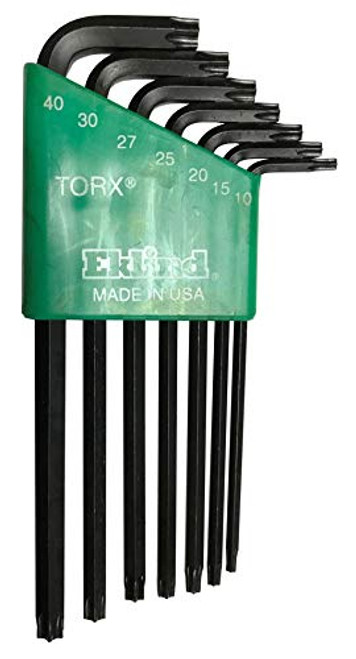 Eklind 10707 Clé en L Torx Star de sécurité série longue, 7 pièces, avec support