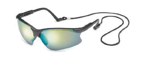 نظارات Gateway Safety 16gb7m Scorpion قابلة للتعديل، عدسات مرآة ذهبية، أسود