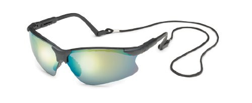 Gateway Safety 16gb7m Scorpion gafas de seguridad ajustables lente espejo dorado, negro