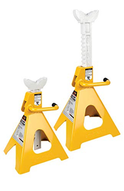 Performance Tool W41023 Ratchet Style Jack Stand Set for Lifting Vehicles Yellow