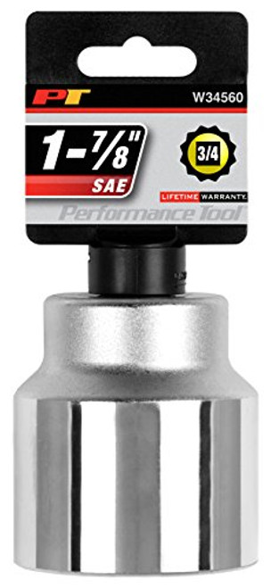 Performance Tool W34560 3/4" Drive 12-Point SAE Standard Socket, 1-7/8"