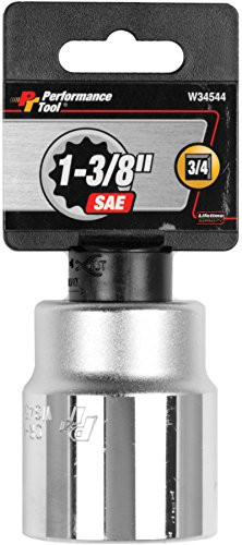 Performance Tool W34544 3/4" Drive 12-Point SAE Standard Socket, 1-3/8"