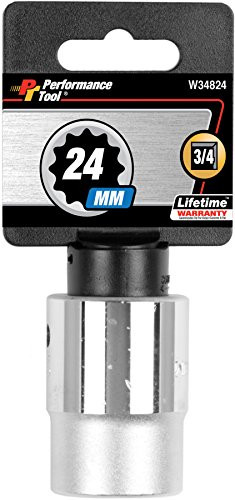 Performance Tool W34824 3/4" Drive 12-Point Standard Socket 24mm