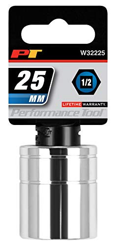 Performance Tool W32225 1/2 Dr 25mm 6Point Socket, 1 Pack