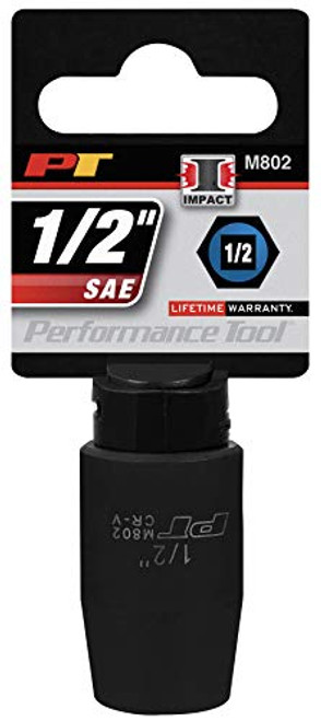 Performance Tool M802 1/2 Dr. 1/2 6-Point Impact Socket