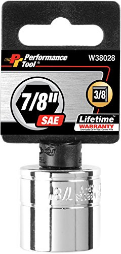 Performance Tool W38028 6-Point Socket, 3/8" Drive, 7/8"