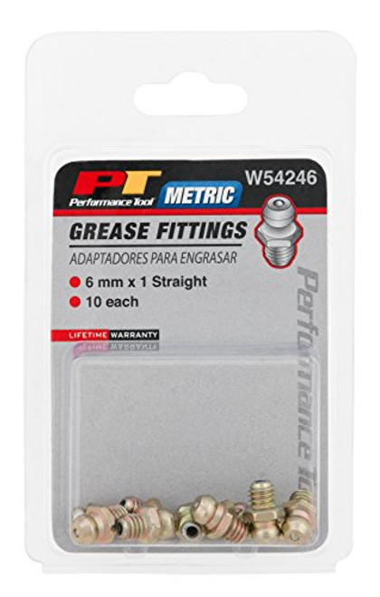 Performance Tool W54246 6mm x 1mm Grease Fitting, (Pack of 10)