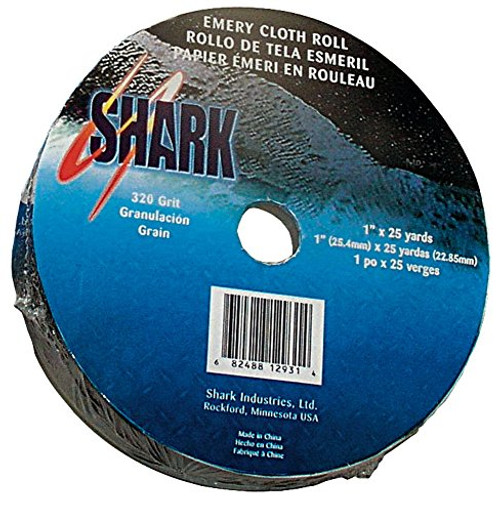 Shark 12928 1" x 25 jardas. Rolo de pano de esmeril de óxido de alumínio grão 80