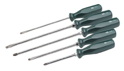 Sk Tools 86321 Conjunto de chaves de fenda combinadas de 5 peças Suregrip de longo alcance