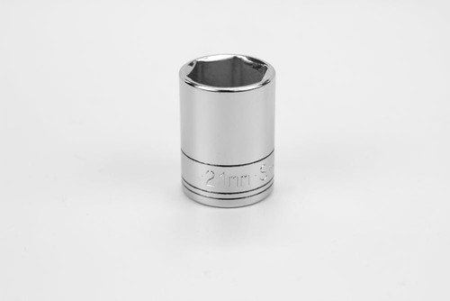 SK Tools 1/2 in. Drive 6-Point Metric Standard Chrome Socket 21mm (48221)