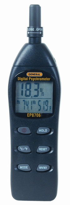 General Tools 4-Function Digital Psychrometer with Jack (EP8706)