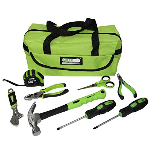 GRIP 96003 9 pc Lime Children's Tool Set, Kids Tools, Real Tools