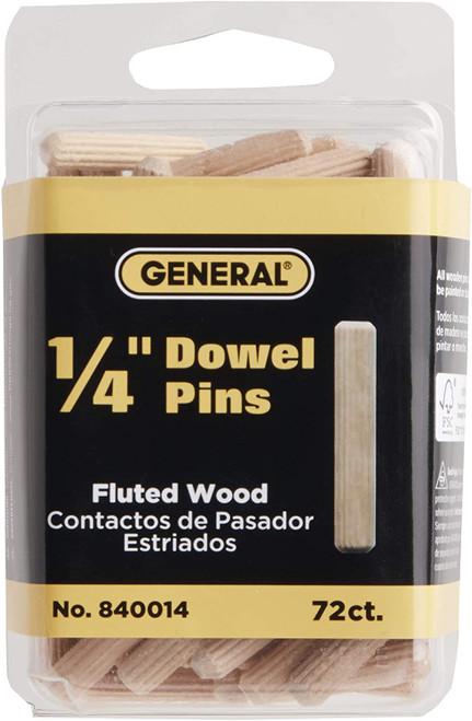 General Tools 840014 1/4" Fluted Dowel Pins (72)