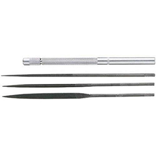 General Tools S477 Swiss Pattern Needle File Set with Handle, Set of 3 Needle