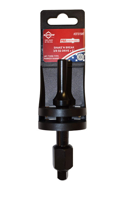 Disjuntor de parafuso pneumático Mayhew 37315ht, 3/8 de polegada, etiqueta pendurada, preto