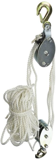 グリップ 18095 ヘビーデューティ ロープ ホイスト - 亜鉛メッキ アイ スリング フック & クリップ