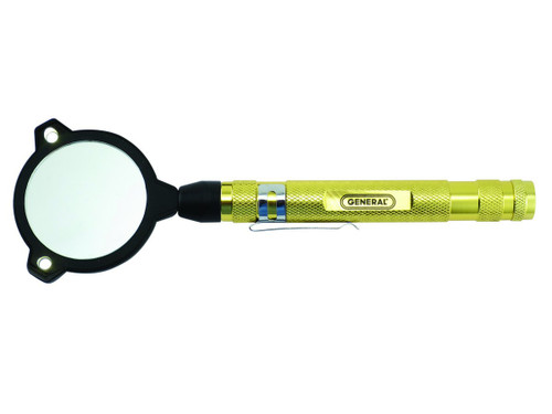 General Tools 92557 Espejo de inspección redondo telescópico con luz LED, 23 pulgadas