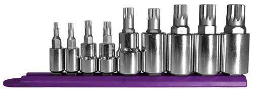 Mayhew 16024 Triple Square Socket Bit Set, Chrome Plated, 9-Piece