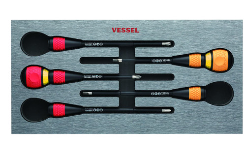 Vessel 22002N3EVA BALL Ratchet Screwdriver 5PC. Set (3PC. of Replacement Blade)