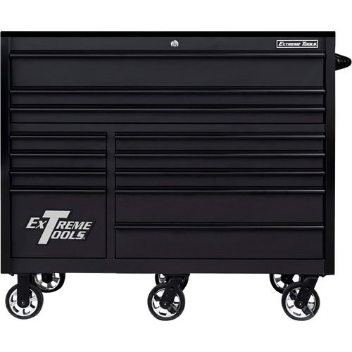 Extreme Tools RX552512RCMBBK-X 12-Drawer Roller Cabinet  55in.W x 25in.D, Black