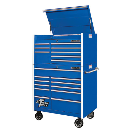 Extreme Tools RX412519CRBL Gabinete superior con ruedas y cómoda serie RX de 41", azul