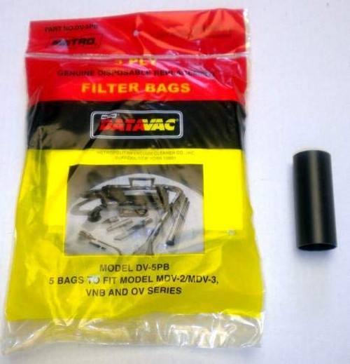 Metrovac 120-117018 DV-5PBA Disposable Bags with Adaptor Tube, 1 Pack