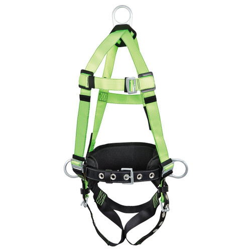 PeakWorks V8255214 Fall Protection Full Body Safety Harness Green/Black, XL