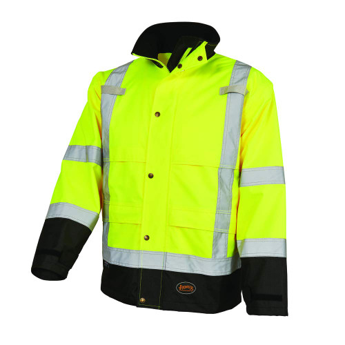 Pioneer Safety v1200261u-3xl Ripstop-Regenschutz-Sicherheitsjacke, orange, gelb/grün