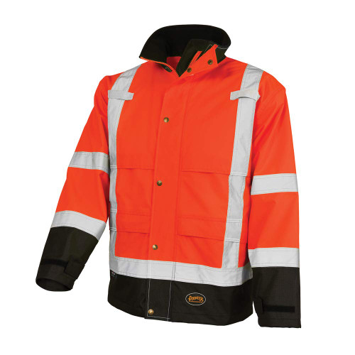 Pioneer Safety v1200251u-3xl ripstop regnutstyr sikkerhetsjakke oransje gul/grønn